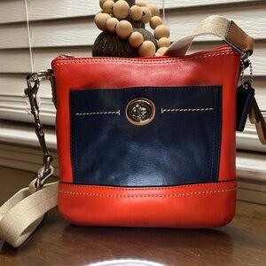Coach Red and Navy Crossbody Bag